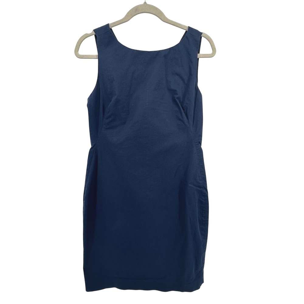 Theory Betty Caldwell Sheath Dress Womens 6 Navy Blue Minimalist Capsule Preppy